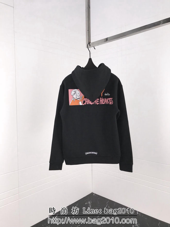 Chrome hearts 克羅心 18ss秋冬新款 梵文印花圖案 加絨加厚連帽衛衣 情侶款 ydi1295